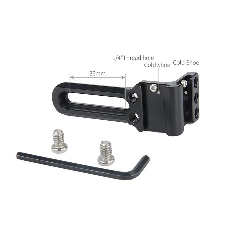 NICEYRIG Right Angle Dual Cold Shoe Mounts Bracket, Cold Shoe Extension Bar with Quick Release NATO Rail, 1/4'' Threads - 376 - Image 4